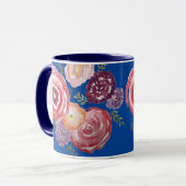 Pink Blume Malerei Bouquet Kaffee Tasse (Vorderseite Links)