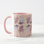 Pink Blume Malerei Bouquet Kaffee Tasse (Links)