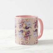 Pink Blume Malerei Bouquet Kaffee Tasse (VorderseiteRechts)