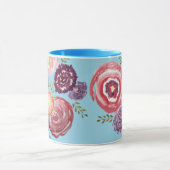 Pink Blume Malerei Bouquet Kaffee Tasse (Zentrum)