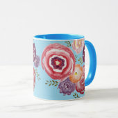 Pink Blume Malerei Bouquet Kaffee Tasse (VorderseiteRechts)