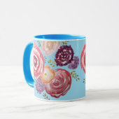 Pink Blume Malerei Bouquet Kaffee Tasse (Vorderseite Links)