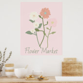 Pink Blume Market Poster (Küche)