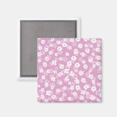 Pink-Blume-Muster Magnet (Vorderseite/Rückseite)