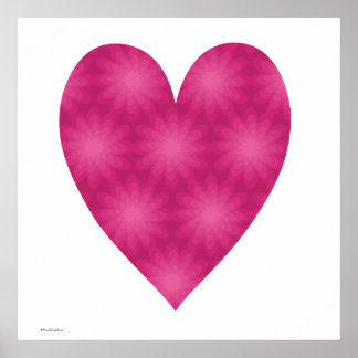 Pink-Blume-Muster Poster