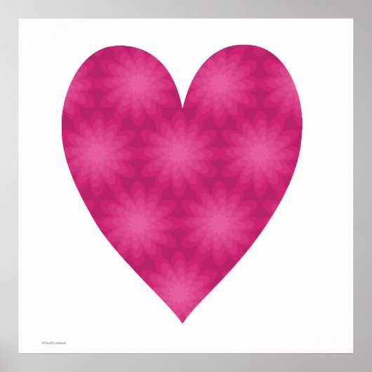 Pink-Blume-Muster Poster (Vorne)