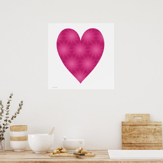 Pink-Blume-Muster Poster (Küche)