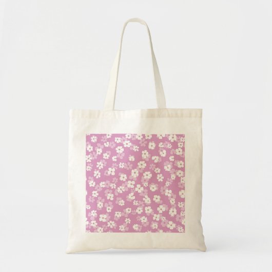 Pink-Blume-Muster Tragetasche (Vorne)
