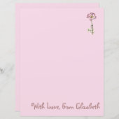 Pink-Blume-Papier für das Malen von Schreibwaren (Vorne/Hinten)