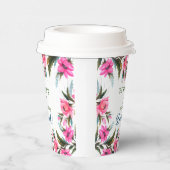 Pink-Blume Papiertasse Pappbecher (Rechts)