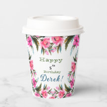 Pink-Blume Papiertasse
