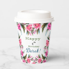 Pink-Blume Papiertasse Pappbecher