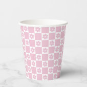 Pink-Blume Pappbecher (Vorderseite)