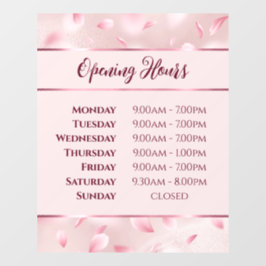 Pink Blume Petals Öffnungszeiten Fensterheber Fensteraufkleber