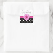 Pink Blume Polka Punkt anpassbare Aufkleber (Tasche)