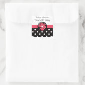 Pink Blume Polka Punkt anpassbare Aufkleber (Tasche)