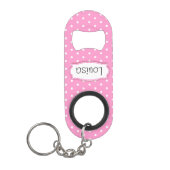 Pink Blume Polka Punkte Name Flaschenöffner (Vorderseite)