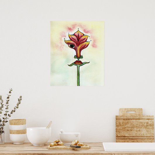 Pink Blume Poster (Küche)