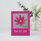 Pink-Blume-Postkarte Postkarte (Stehend Vorderseite)