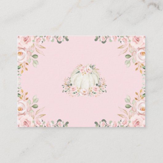 Pink Blume Pumpkin Girl Dusche Windelwanne Windelw Begleitkarte (Rückseite)