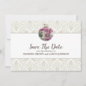 PINK-Blume - Save the Date flache Karte (Vorderseite)