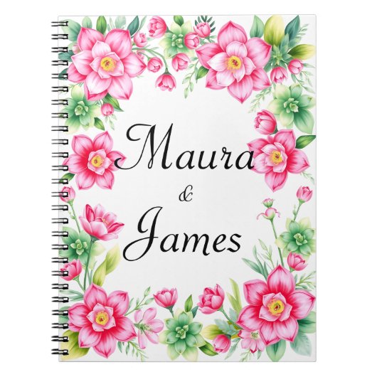 Pink Blume Spiral Foto Notebook Notizblock (Vorderseite)