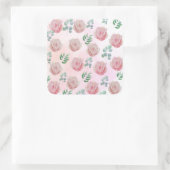Pink-Blume-Sticks Quadratischer Aufkleber (Tasche)