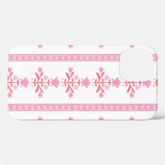 Pink Blume Stripes iPhone Case (Rückseite (Horizontal))