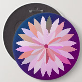 Pink Blume Taste Flaschenöffner Button (Vorne & Hinten)