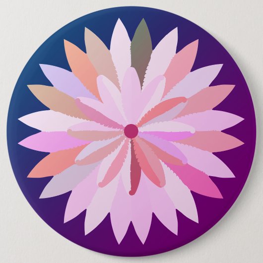 Pink Blume Taste Flaschenöffner Button (Vorderseite)