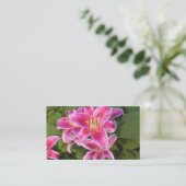 Pink-Blume-Visitenkarten Visitenkarte (Stehend Vorderseite)