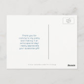 Pink Blume Whimsical Retro Muster Vielen Dank Postkarte (Rückseite)