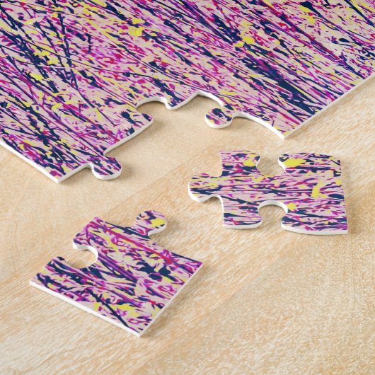 Pink Blume Wiese Art Puzzle (Seite)