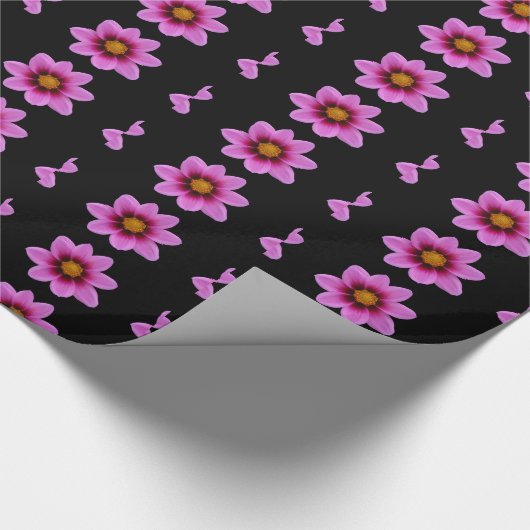 Pink Blume Wrapping Paper Geschenkpapier (Ecke)