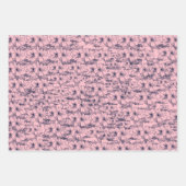 Pink Blume Wrapping Paper Geschenkpapier Set (Vorderseite 2)