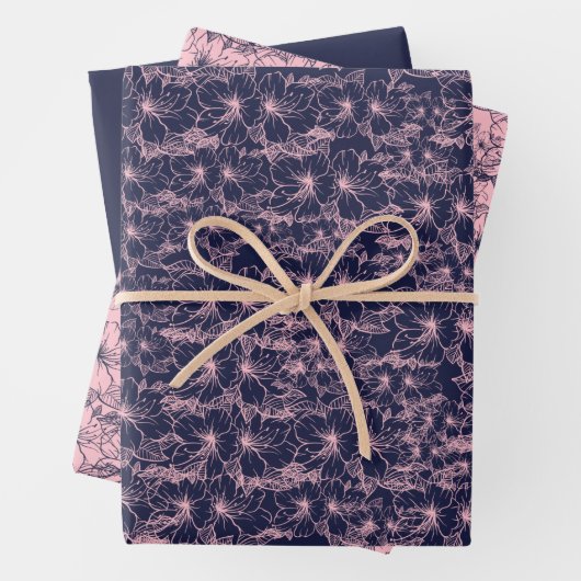 Pink Blume Wrapping Paper Geschenkpapier Set (Beispiel)