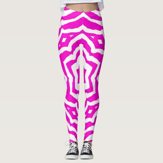 Pink Blume Yoga Pants Gym Workout Stretchpflanzen Leggings (Vorderseite)