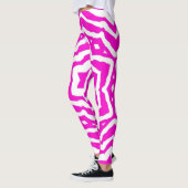 Pink Blume Yoga Pants Gym Workout Stretchpflanzen Leggings (Links)