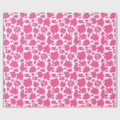Pink-Blume-Zeichenmuster-Papier Geschenkpapier (Flach)