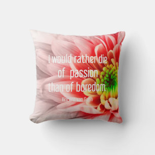 Pink Blume Zitat Kissen
