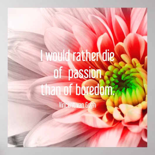 Pink Blume Zitat Poster (Vorne)