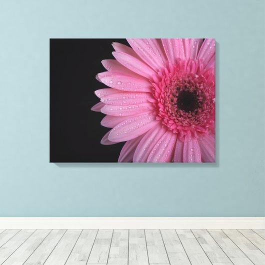 Pink Blumen Wrapped Canvas Leinwanddruck (Insitu (Holzboden))