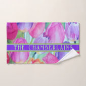 PINK Blumendekor. Text Badhandtuch Set (Handtuch)