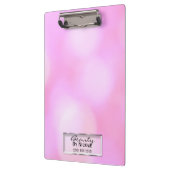 Pink Blurry Lights Glam Chic Modern Personalisiert Klemmbrett (Links)