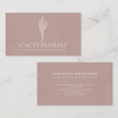 Pink Blush Abstrakt Boho Cacti Visitenkarte (Vorne/Hinten)