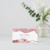 Pink Blush Agate Business Card Visitenkarte (Stehend Vorderseite)