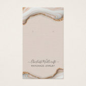 Pink Blush Agate Geode Earring Display Card (Vorderseite)
