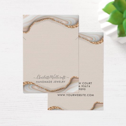 Pink Blush Agate Geode Earring Necklace (Schreibtisch)