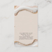 Pink Blush Agate Marble Geode Gestank Earring Disp Visitenkarte (Rückseite)