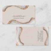 Pink Blush Agate Marble Geode Gestank Earring Disp Visitenkarte (Vorne/Hinten)